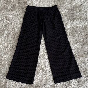 Pre-owned BCBG Black Pinstripe Wide-Leg Pants